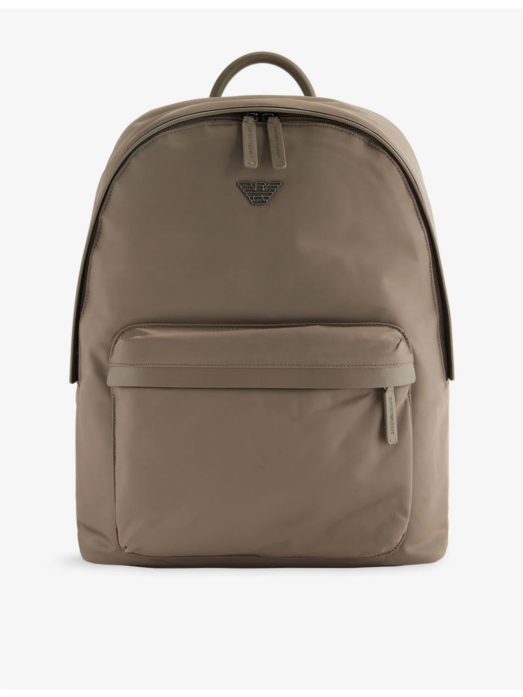 Rounded Logo-Plaque Woven Backpack - 1