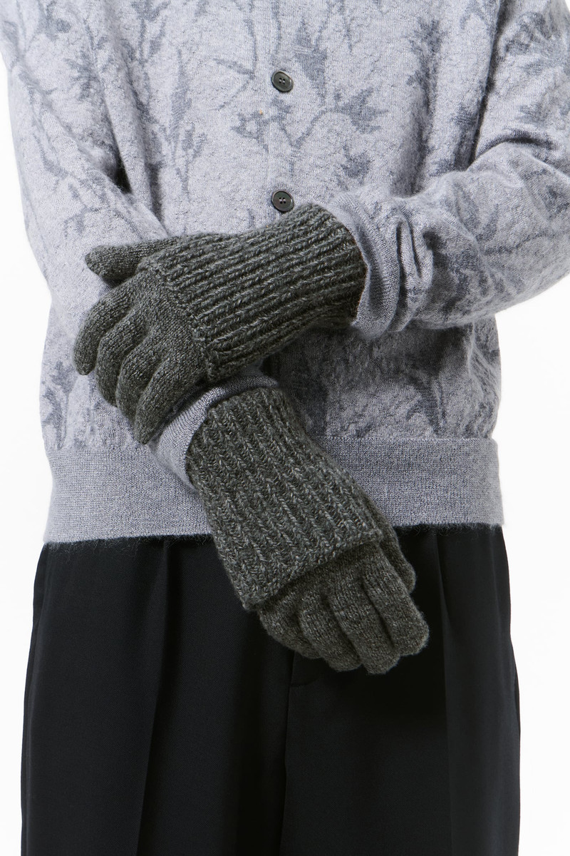 Fold Gloves Slub Twisted Ash Grey Wool 5
