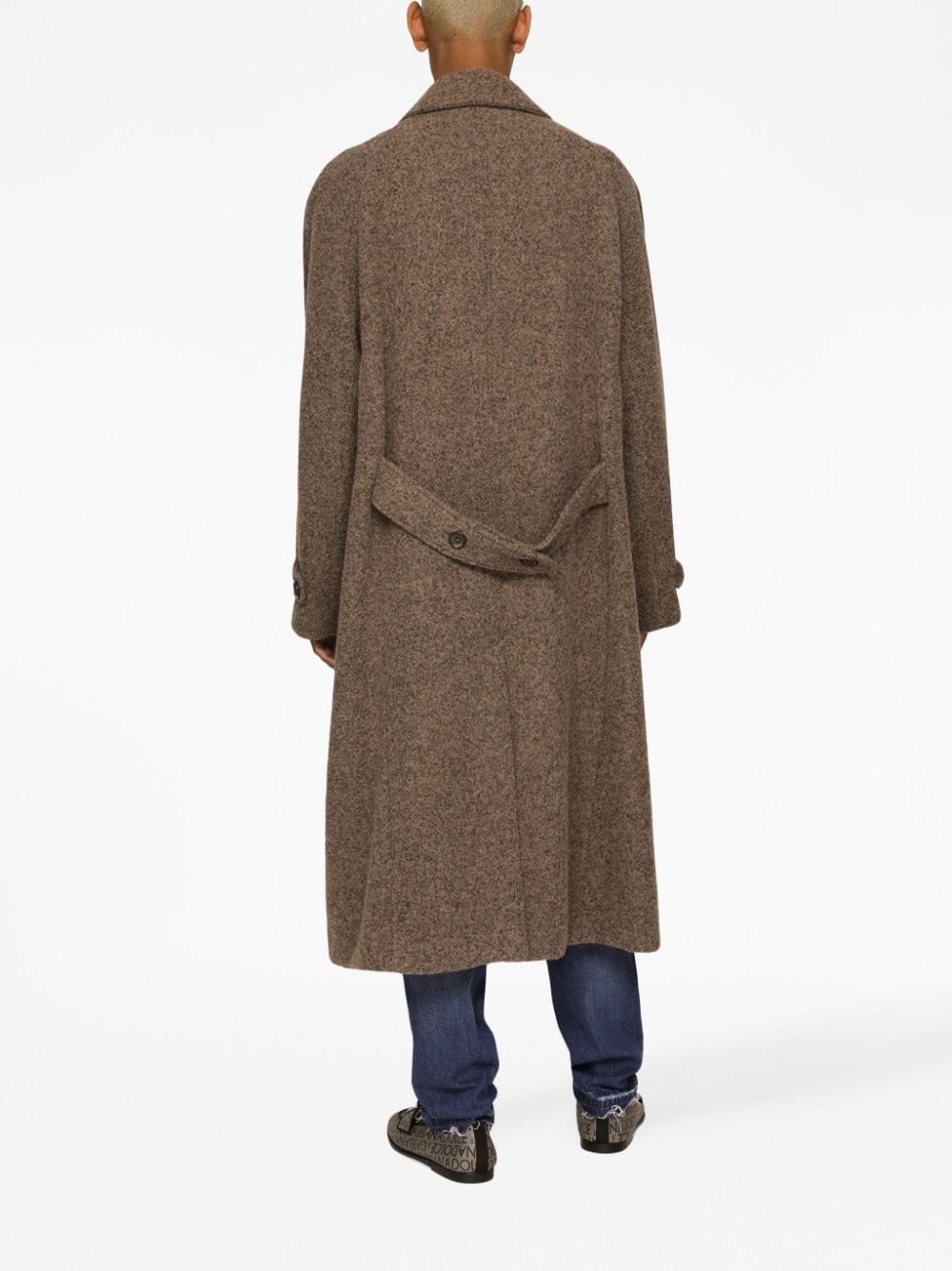 MÉLANGE-EFFECT DOUBLE-BREASTED COAT - 4
