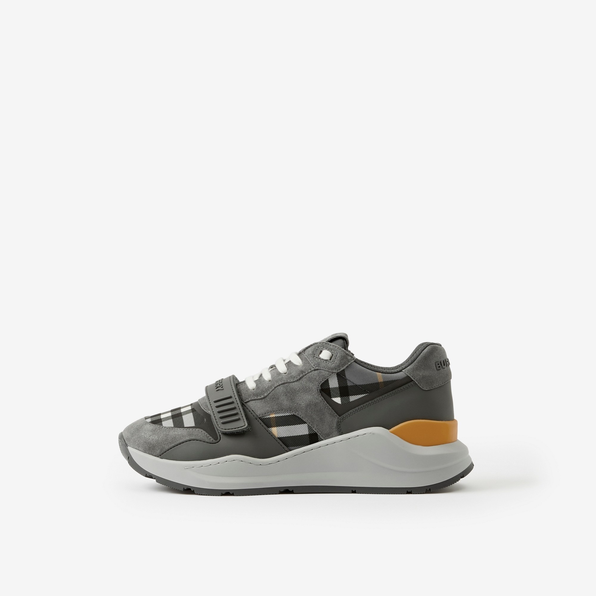 Check, Suede and Leather Sneakers - 5