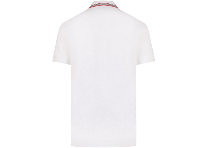 Burberry Burberry Embroidered Logo Biologic Piqu Cotton Polo Shirt White outlook
