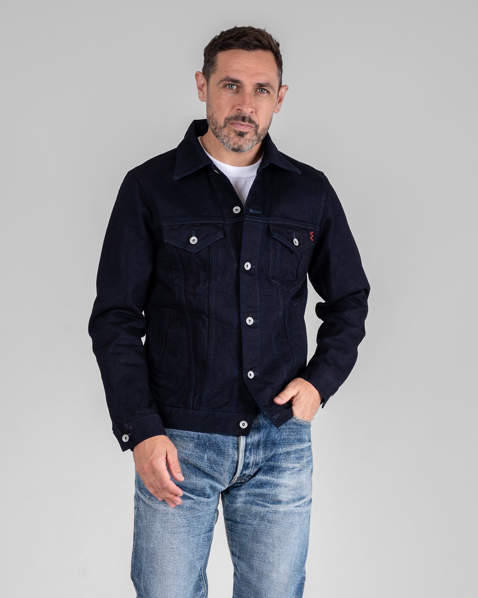 IH-526J-142ib 14oz Selvedge Denim Modified Type III Jacket -  Indigo/Black - 2