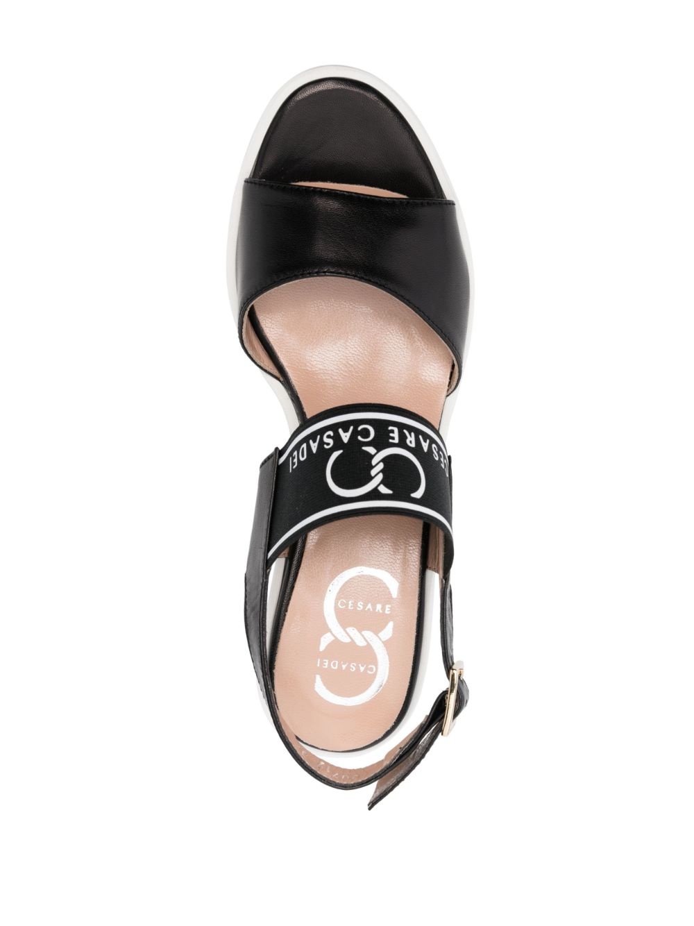 logo-print wedge sandals - 4