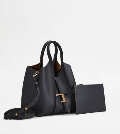 Tod's T TIMELESS SHOPPING BAG IN LEATHER MINI - BLACK outlook