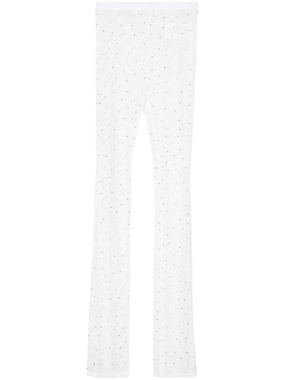 floral-lace semi-sheer leggings - 1