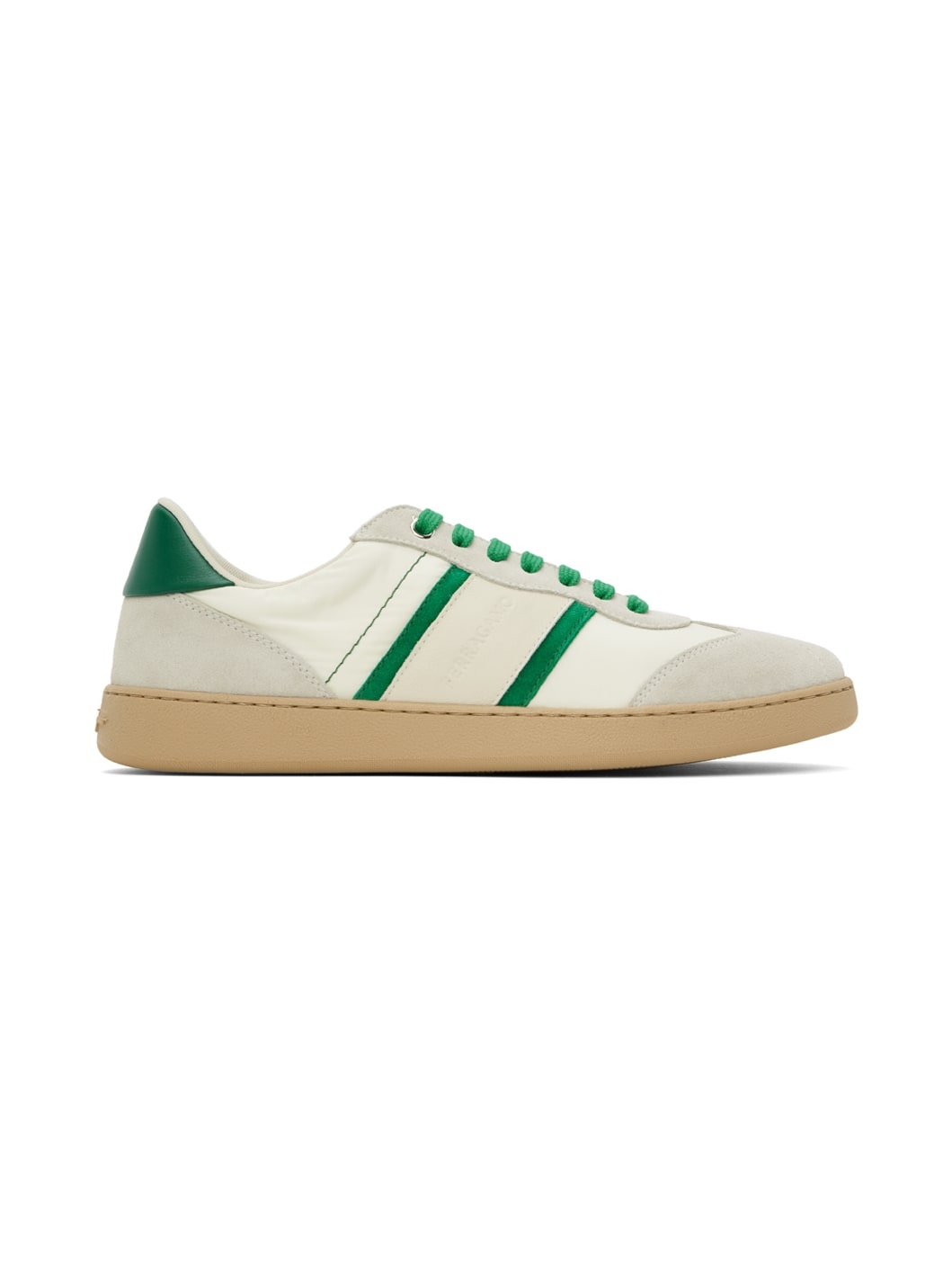 Off-White & Green Signature Low Sneakers - 1