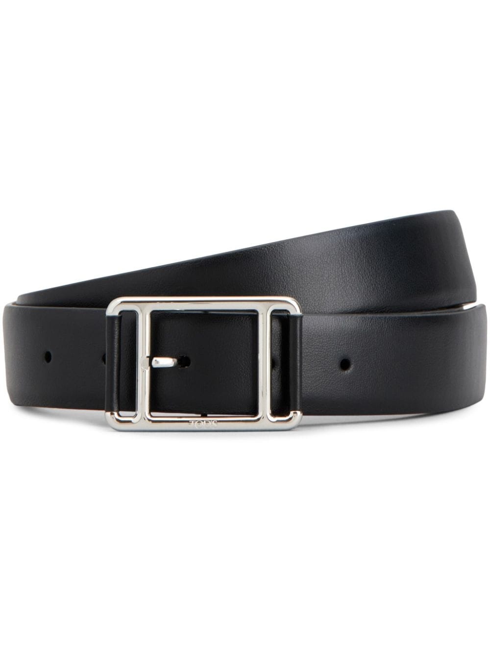 logo-engraved buckle leather belt - 1