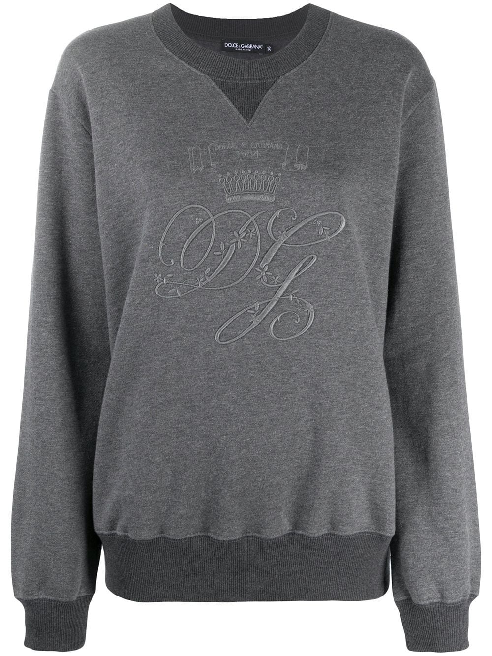 logo-embroidered long-sleeve sweatshirt - 1