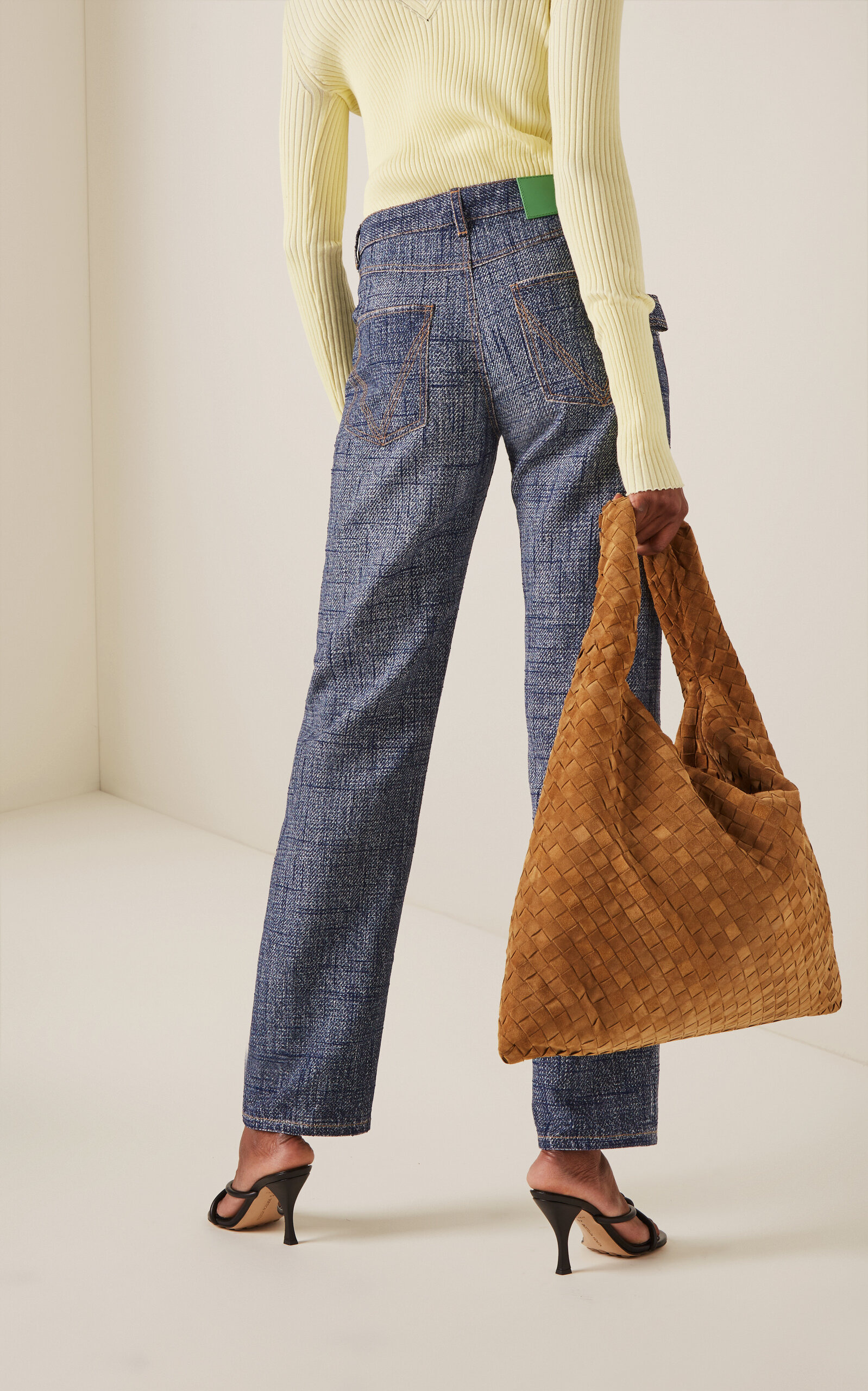 Denim-Print Straight-Leg Trousers blue - 4