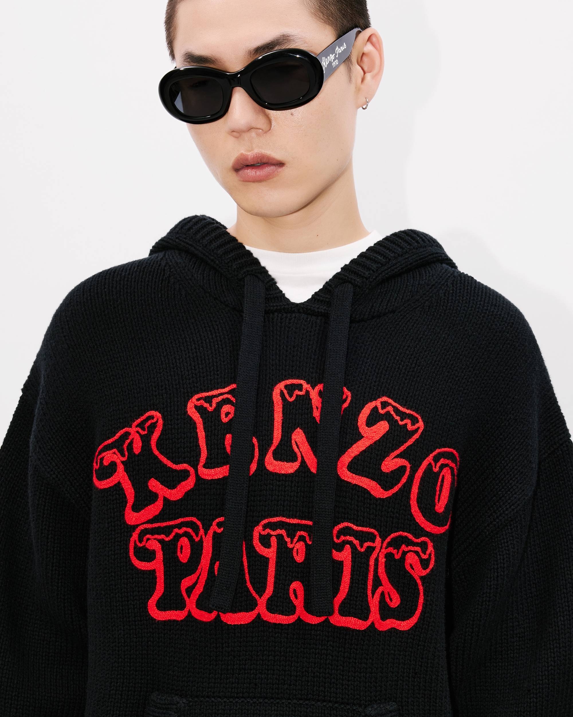 'KENZO VERDY MARKET' genderless knitted hoodie in wool and cotton - 11