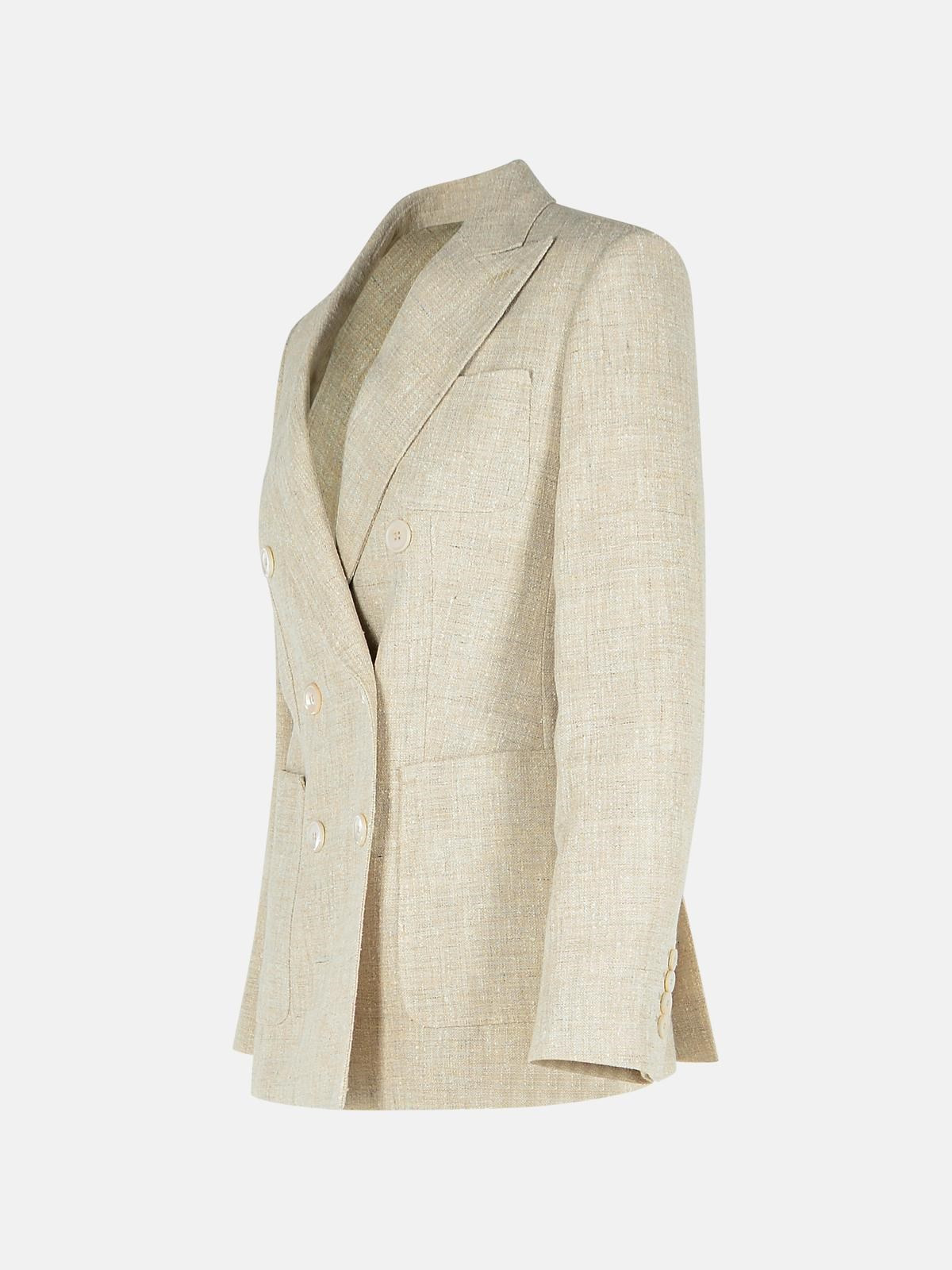 IVORY LINEN BLEND BLAZER - 2