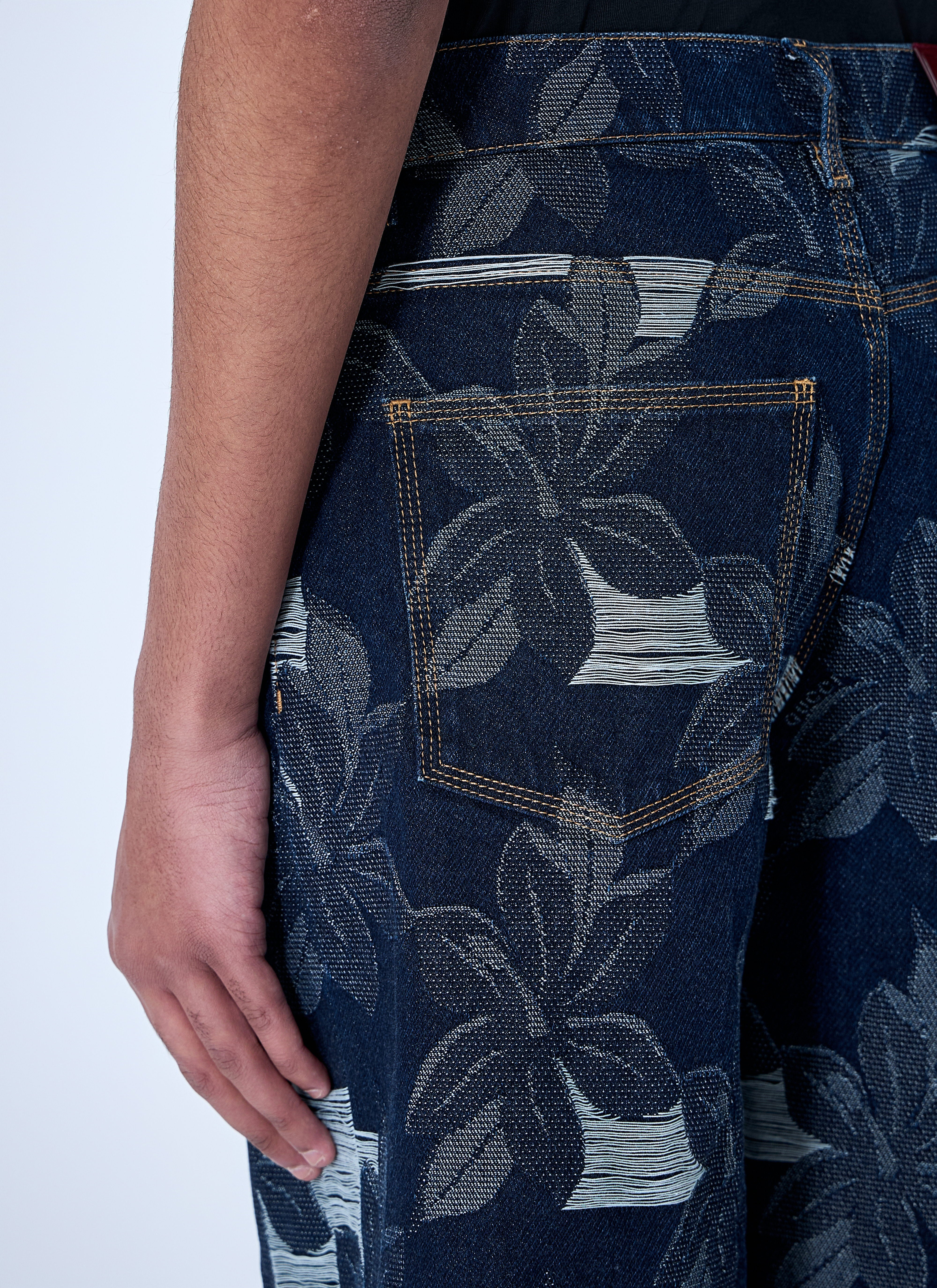 Gucci Men Denim Jacquard Shorts - 6