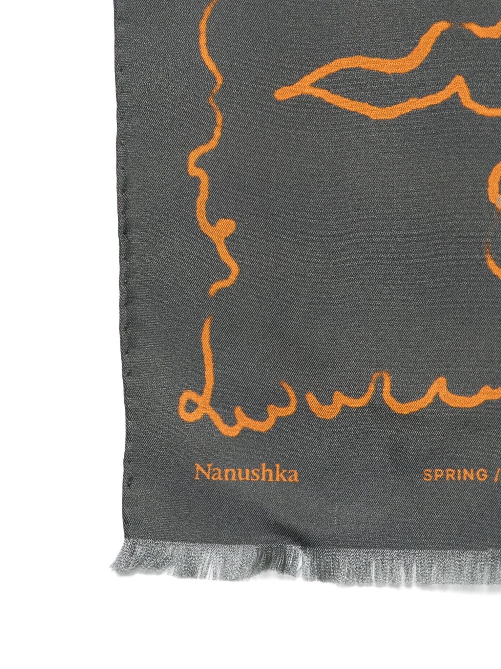 fringed silk scarf - 2