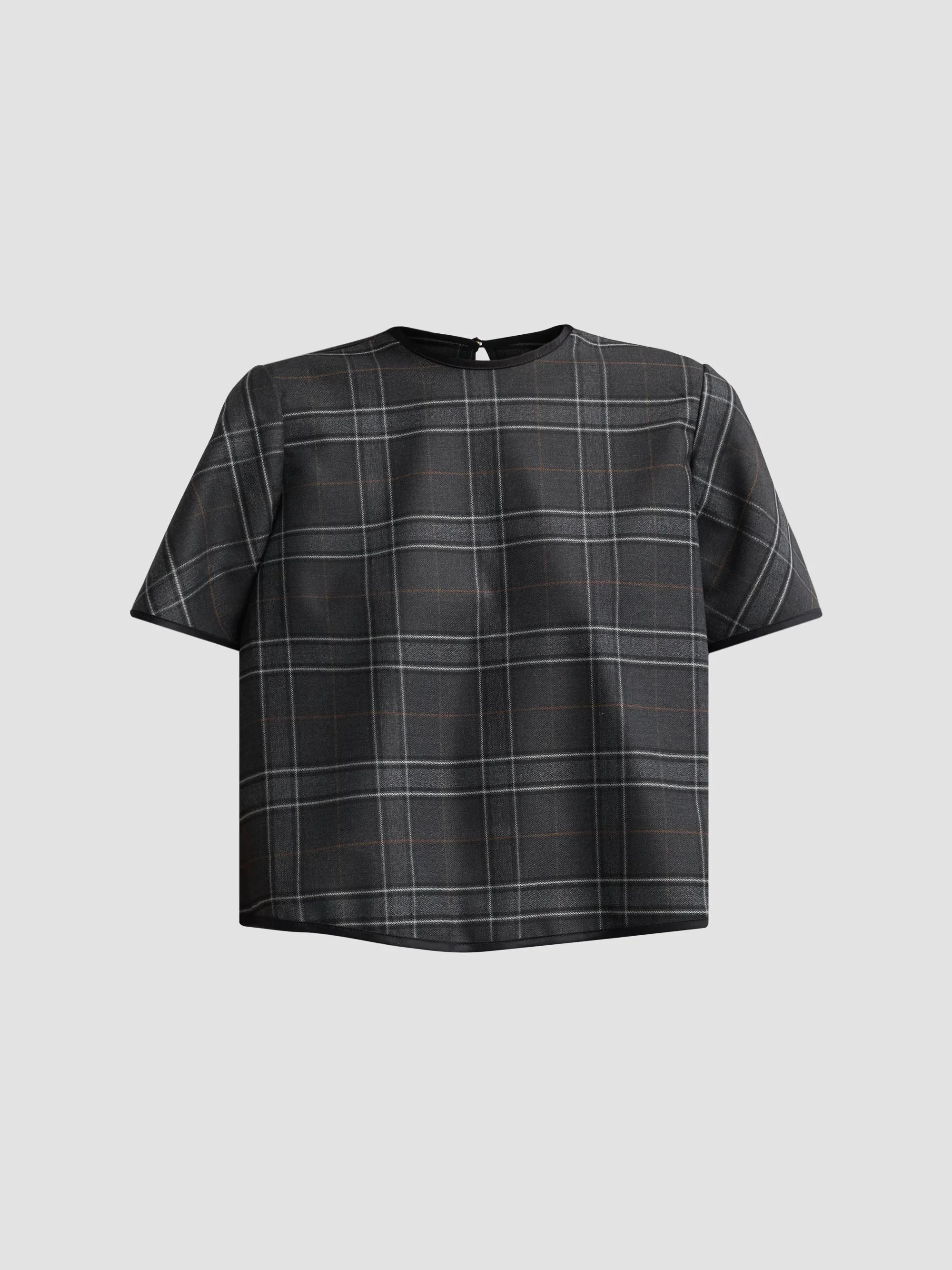 Women's Hope Wool Plaid Top - Gunmetal - 1