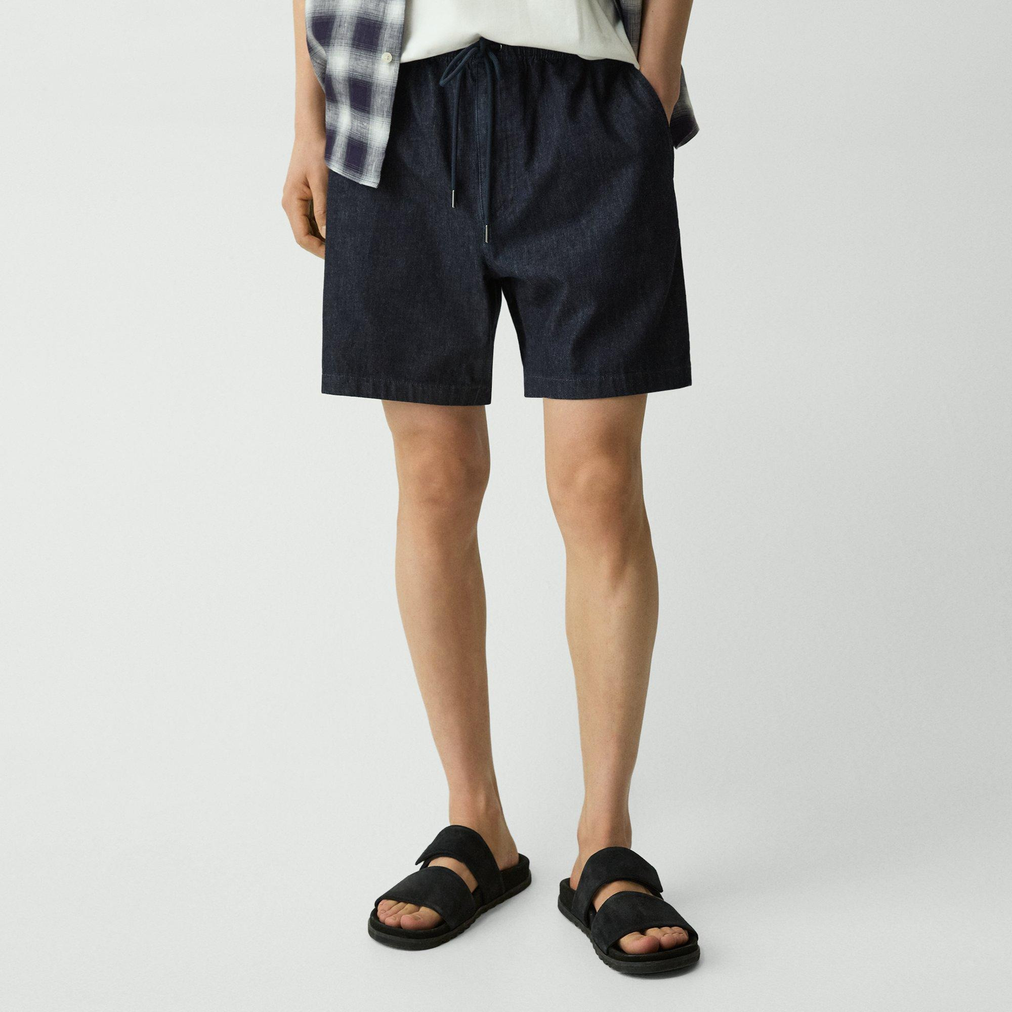 Drawstring Pull-On Short in Summer Denim - 5