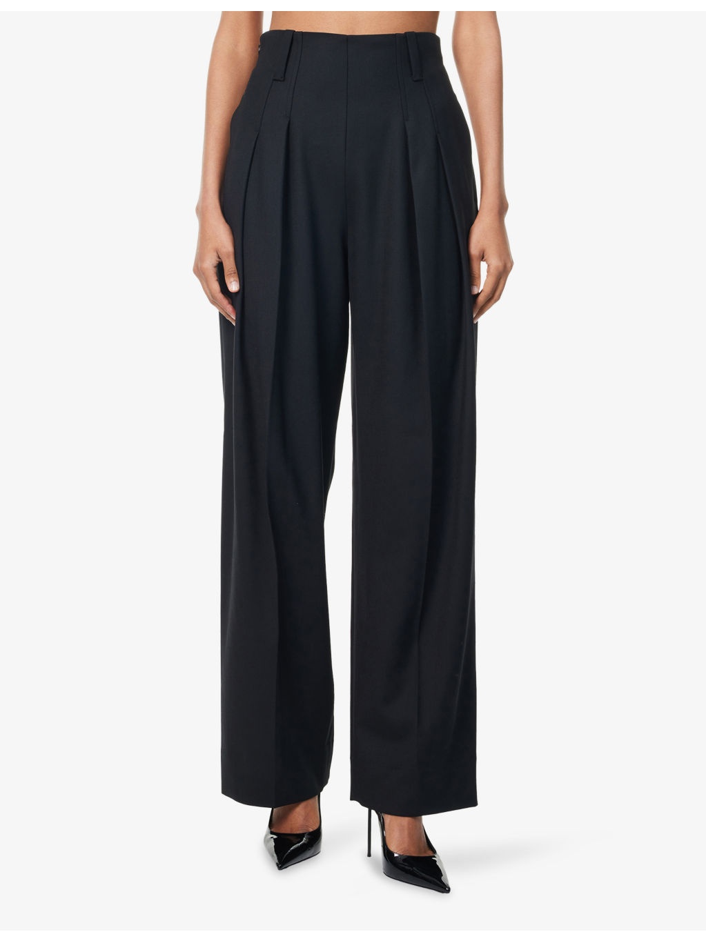 Pleated High-Rise Stretch-Woven Trousers - 3