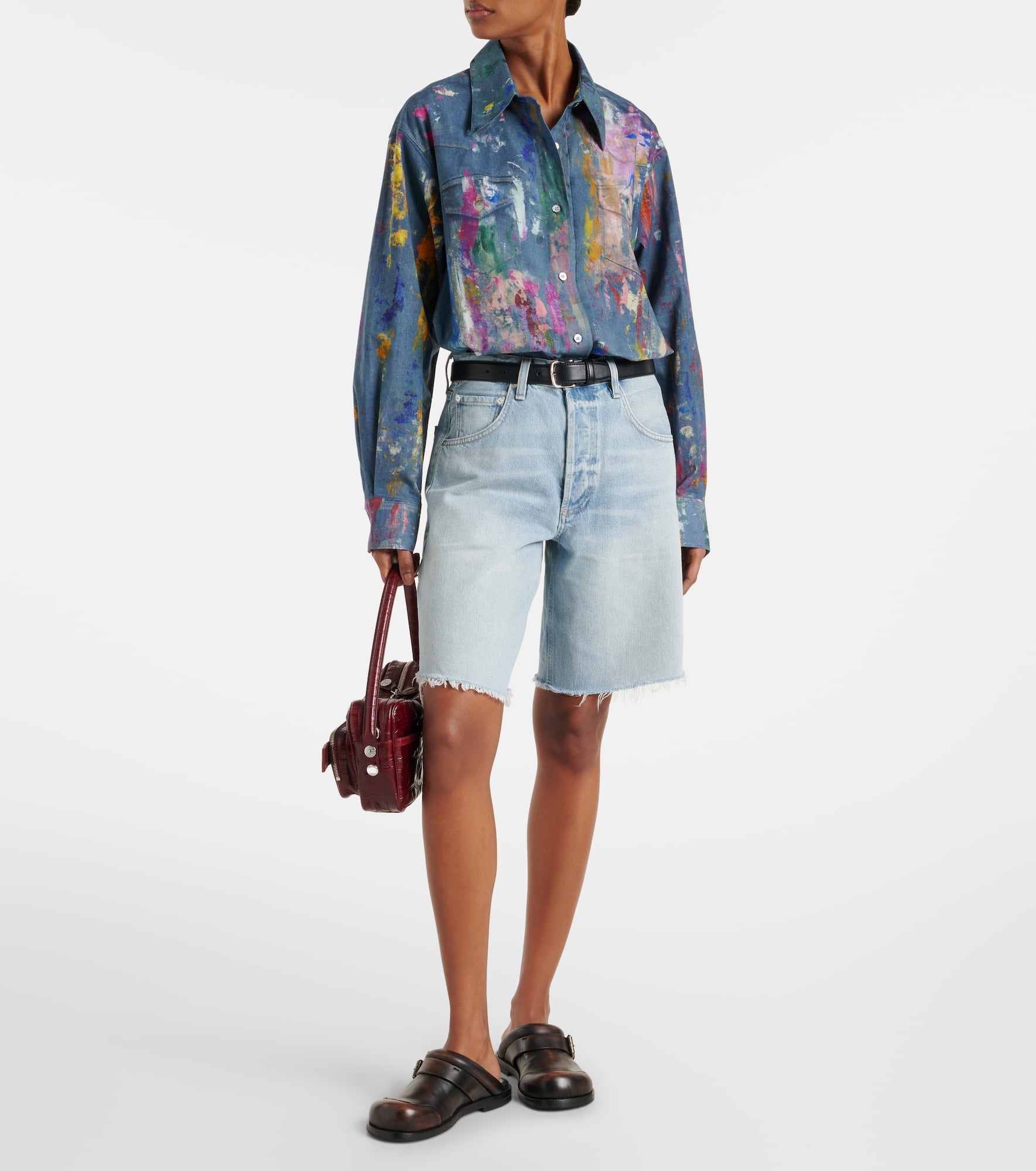 Ayla mid-rise denim shorts - 2