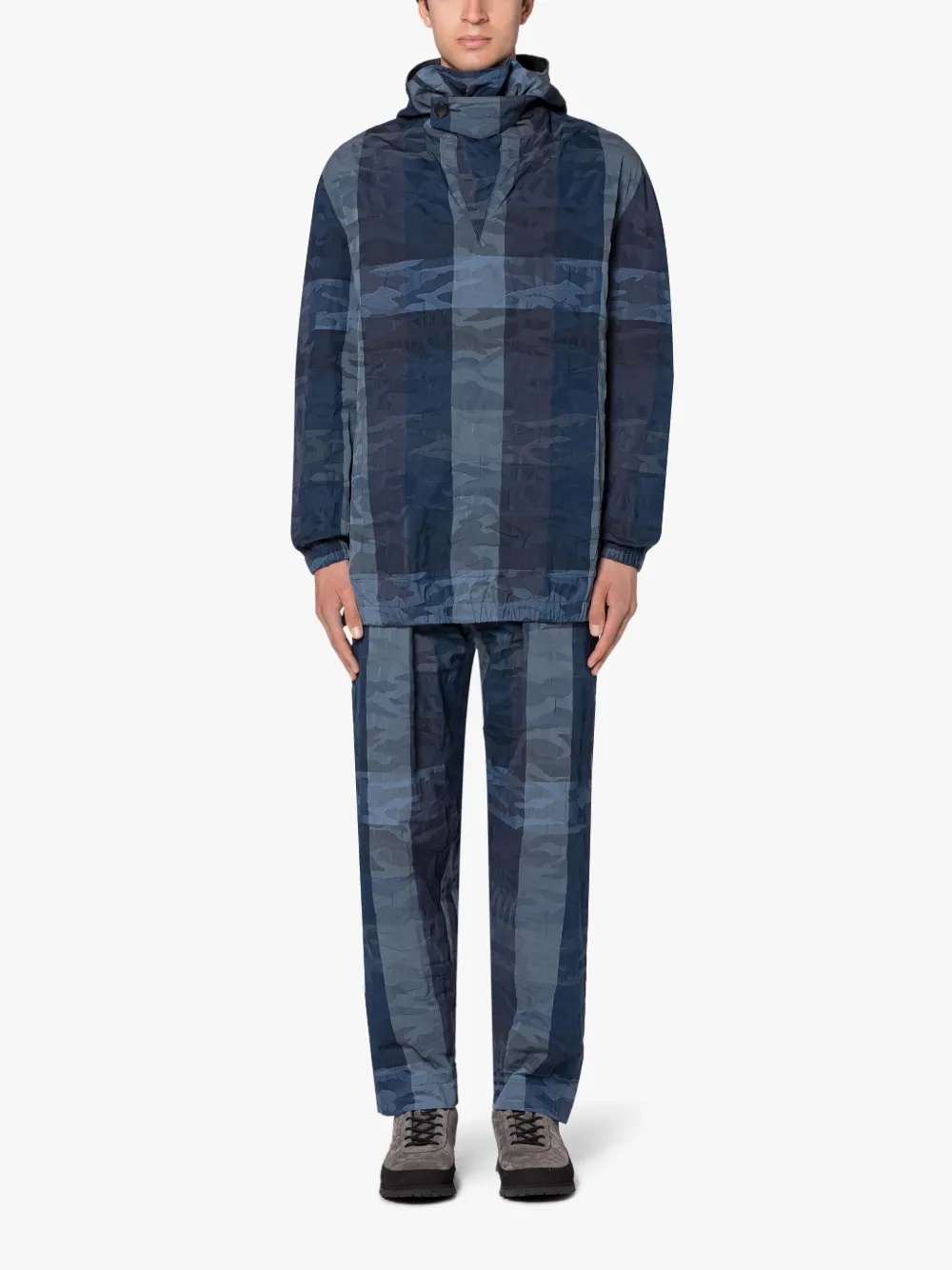 CAPTAIN NAVY CAMO COTTON & NYLON TROUSERS - 2