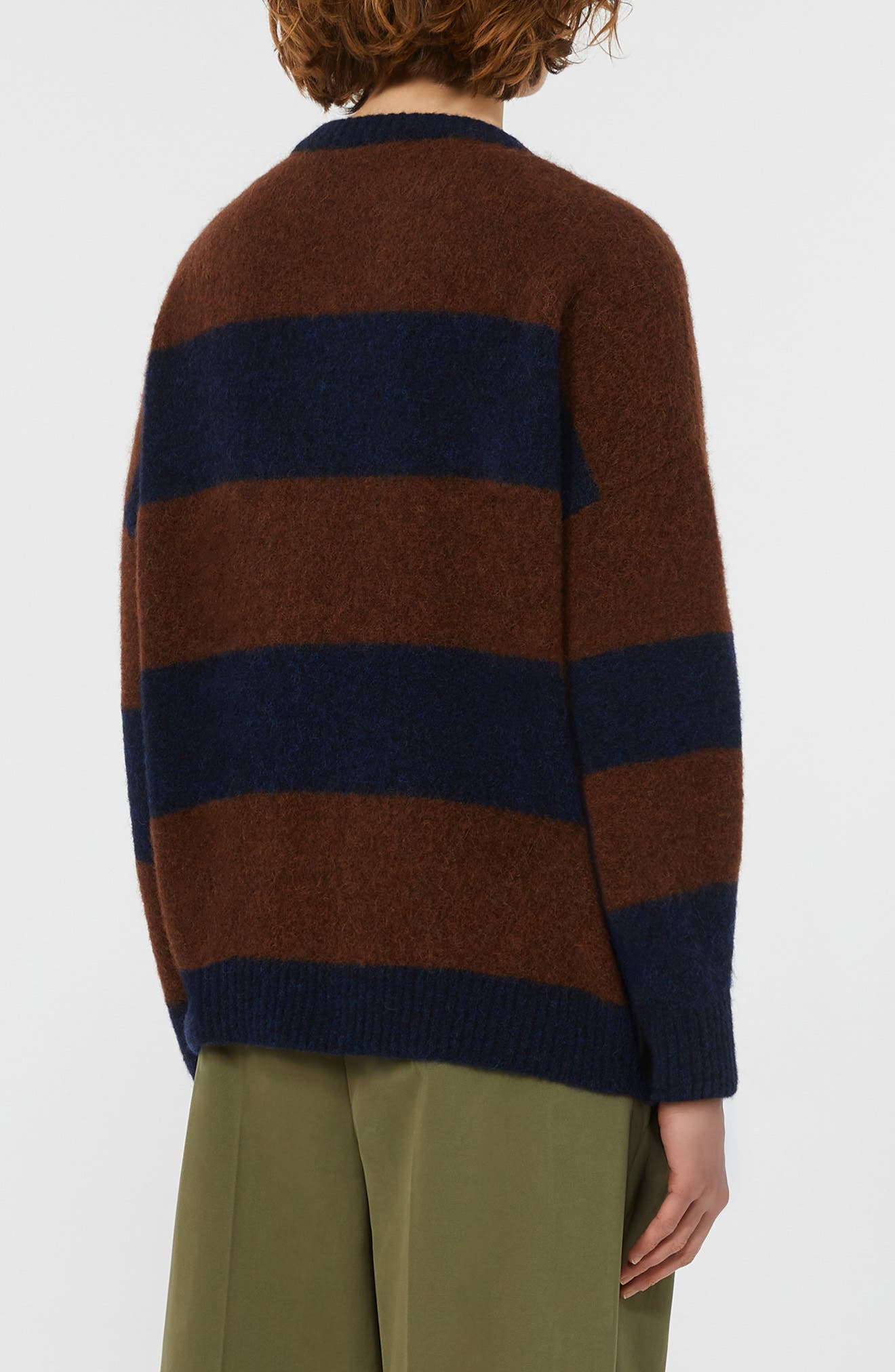 Weekend Max Mara Tuono Stripe Alpaca & Wool Blend Sweater in Wine Coloured at Nordstrom - 2