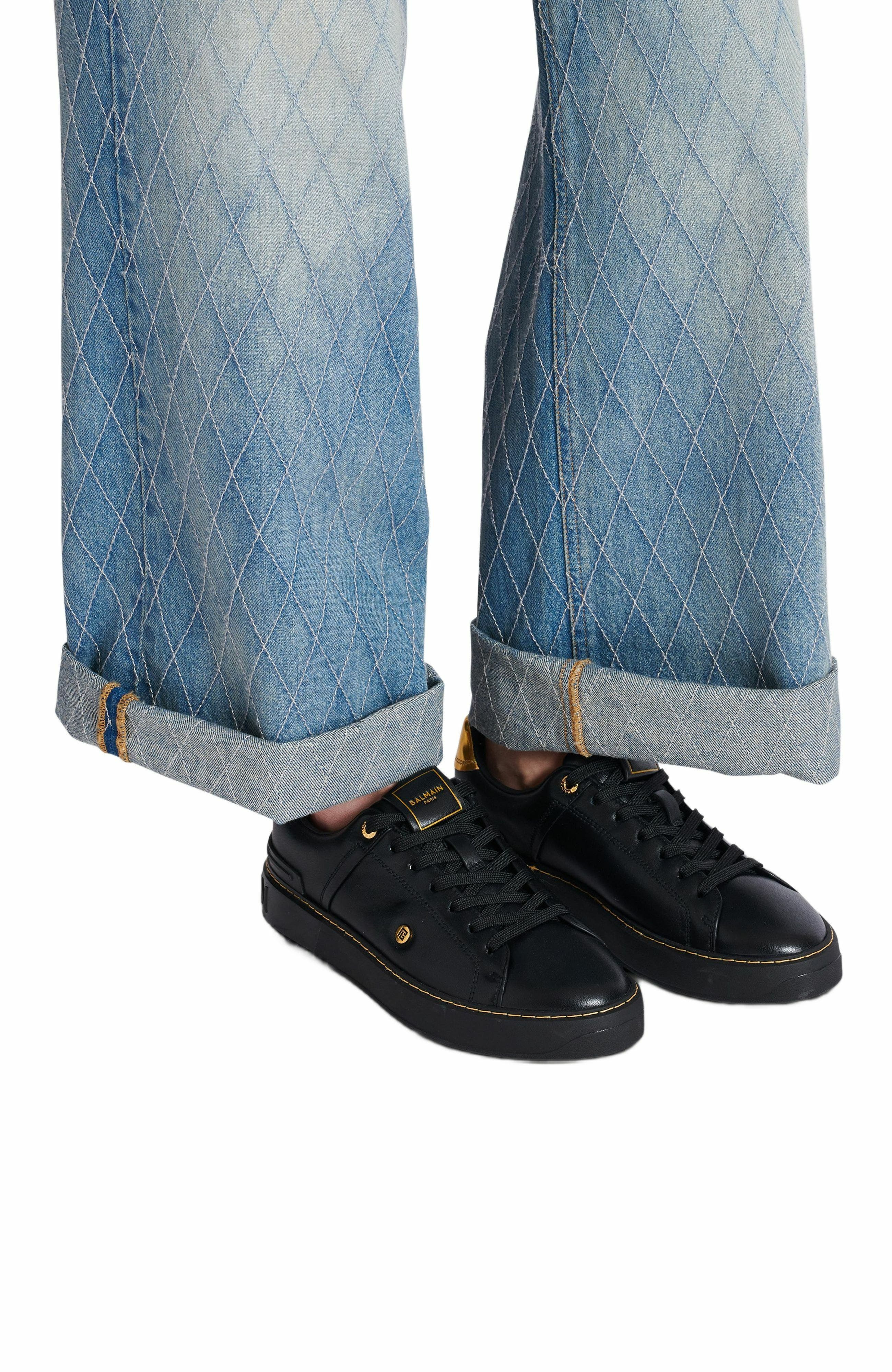 Balmain B-Court Trainers In Calfskin in Black at Nordstrom - 2