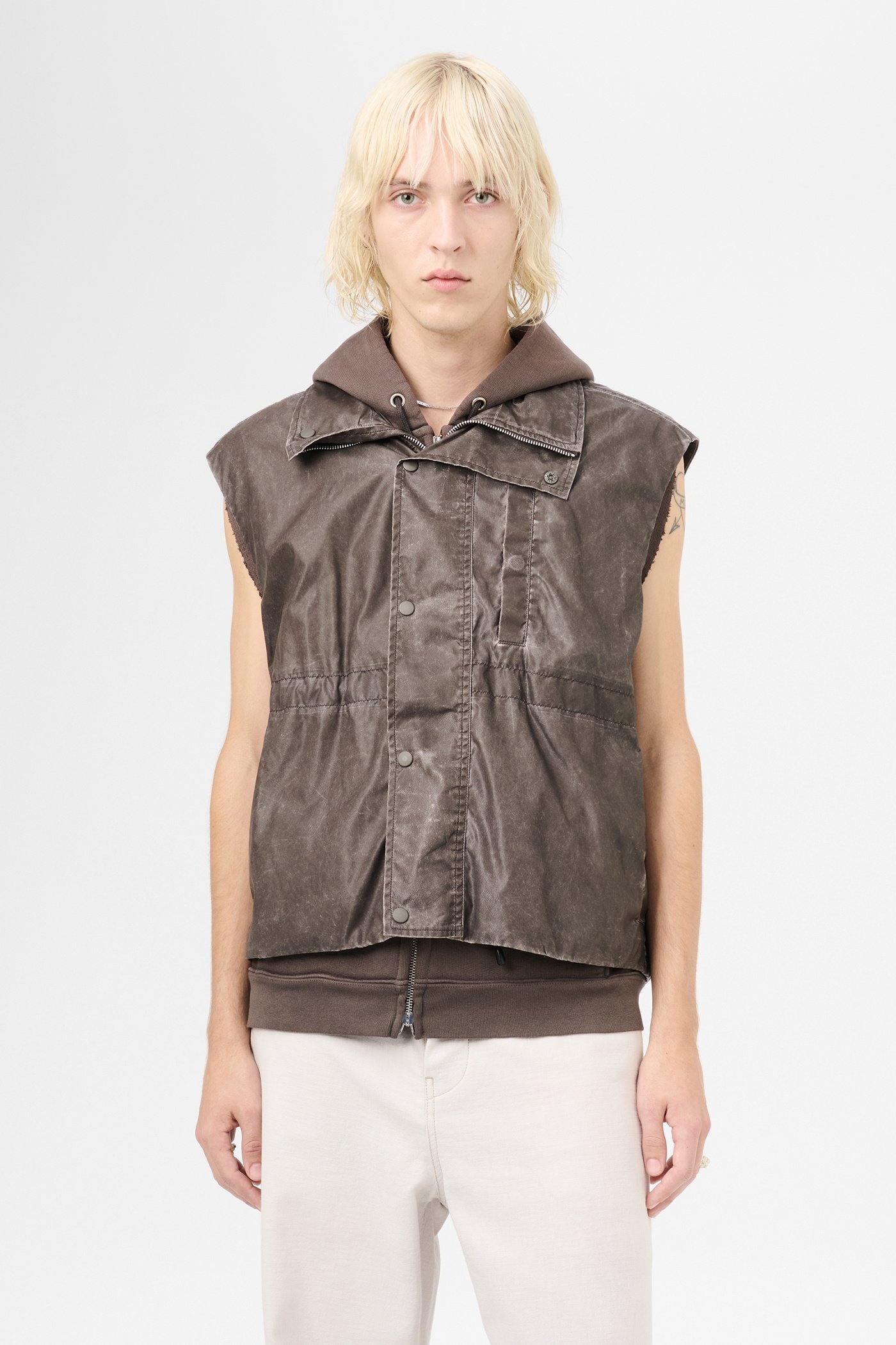 Our Legacy Firm Vest Brown Wash Out Nylon | REVERSIBLE