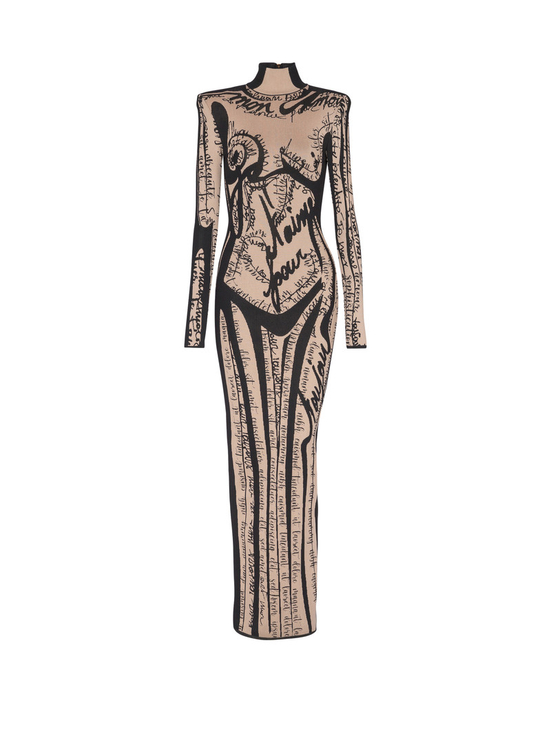knit dress body Gia Openwork Long Knit Dress