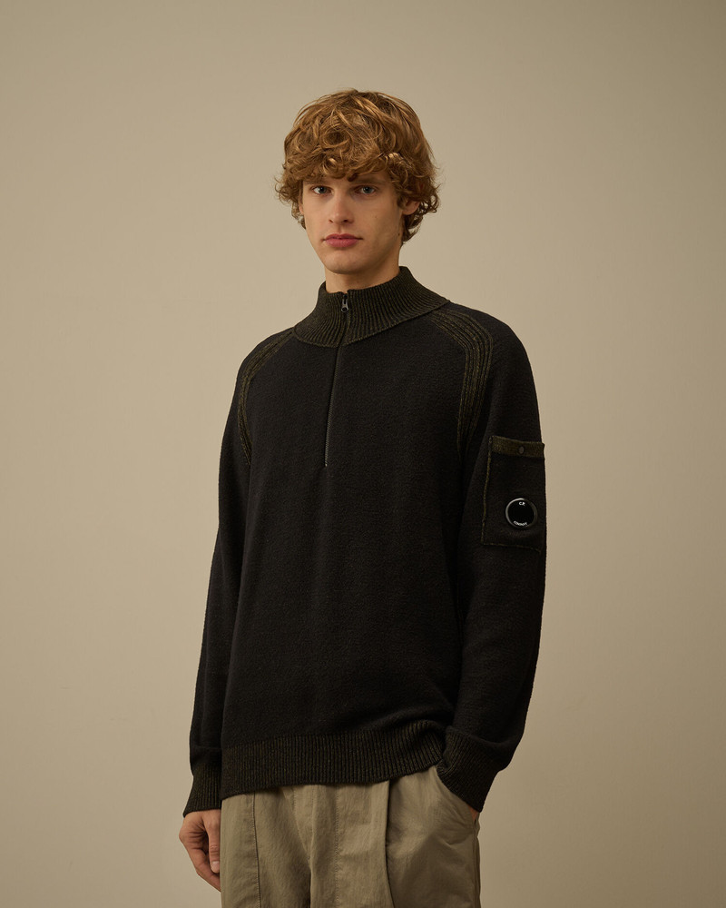 Fleece Knit Half Zip Lens Sweater 3