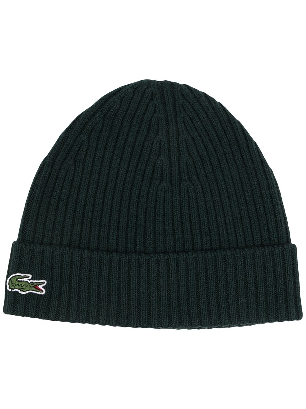 logo-patch ribbed beanie - 1