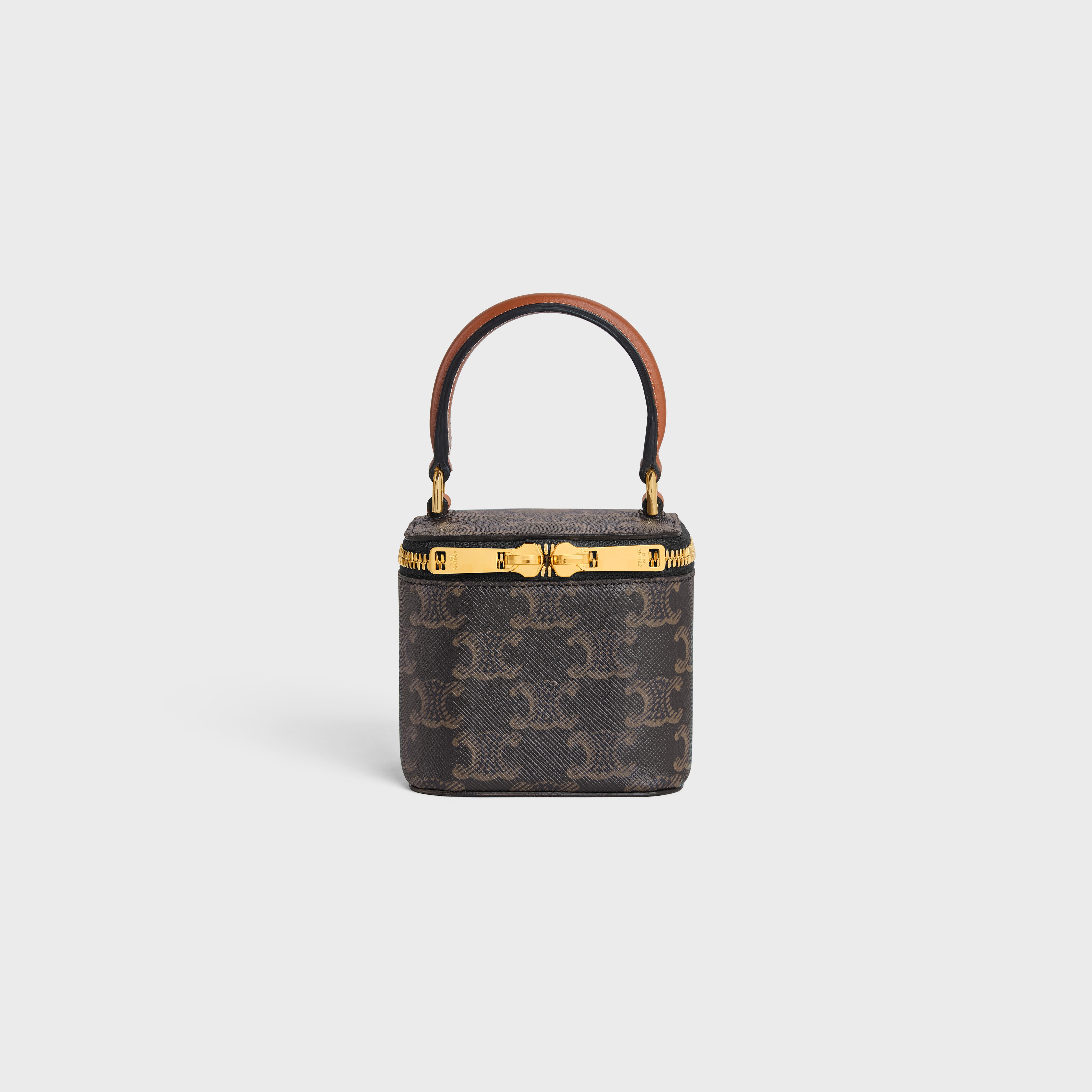 CELINE MINI VANITY CASE in Triomphe Canvas and Calfskin