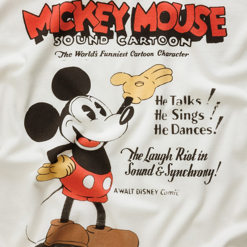 DUKE + DEXTER Disney Mickey Mouse Vintage White T-Shirt outlook
