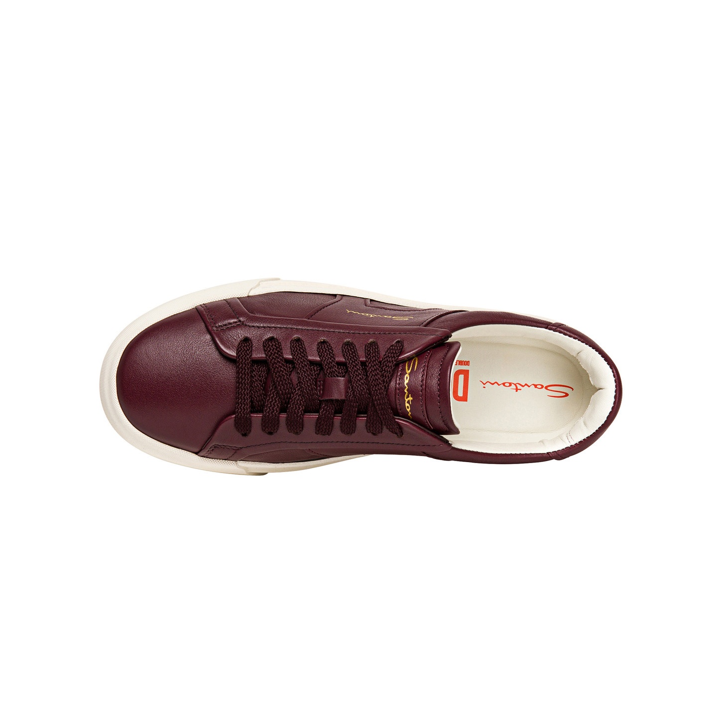 Women’s burgundy leather double buckle sneaker - 4