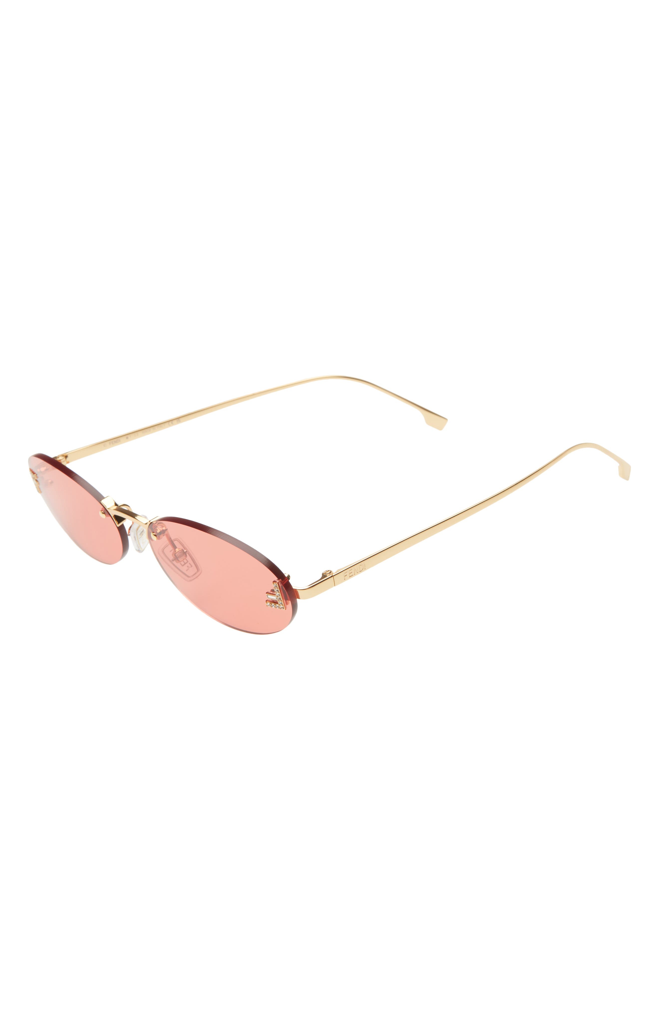 'Fendi First 54mm Oval Sunglasses in Shiny Endura Gold /Bordeaux at Nordstrom - 2