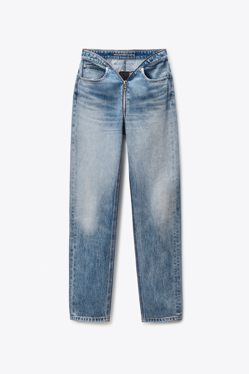 Zip Waistband Dipped V Jean 1
