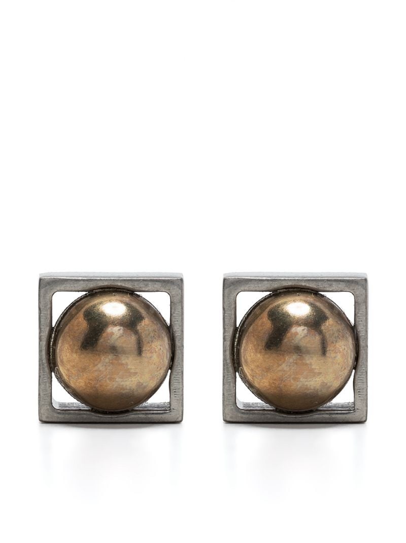 two-tone stud earrings - 1