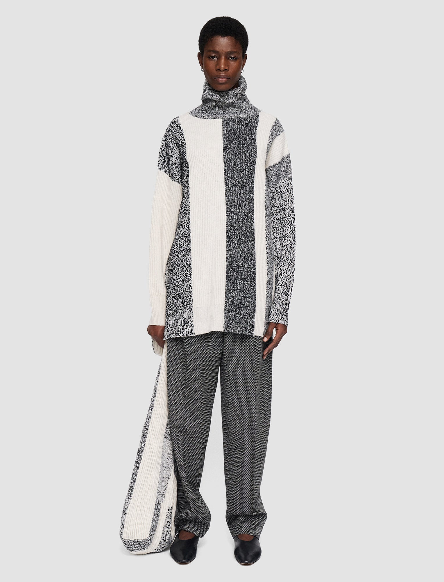 Joseph Bold Stripes High Neck Jumper - 2