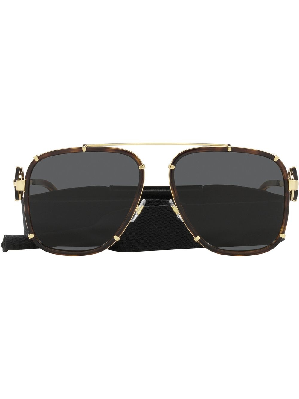 medusa-plaque aviator sunglasses - 1