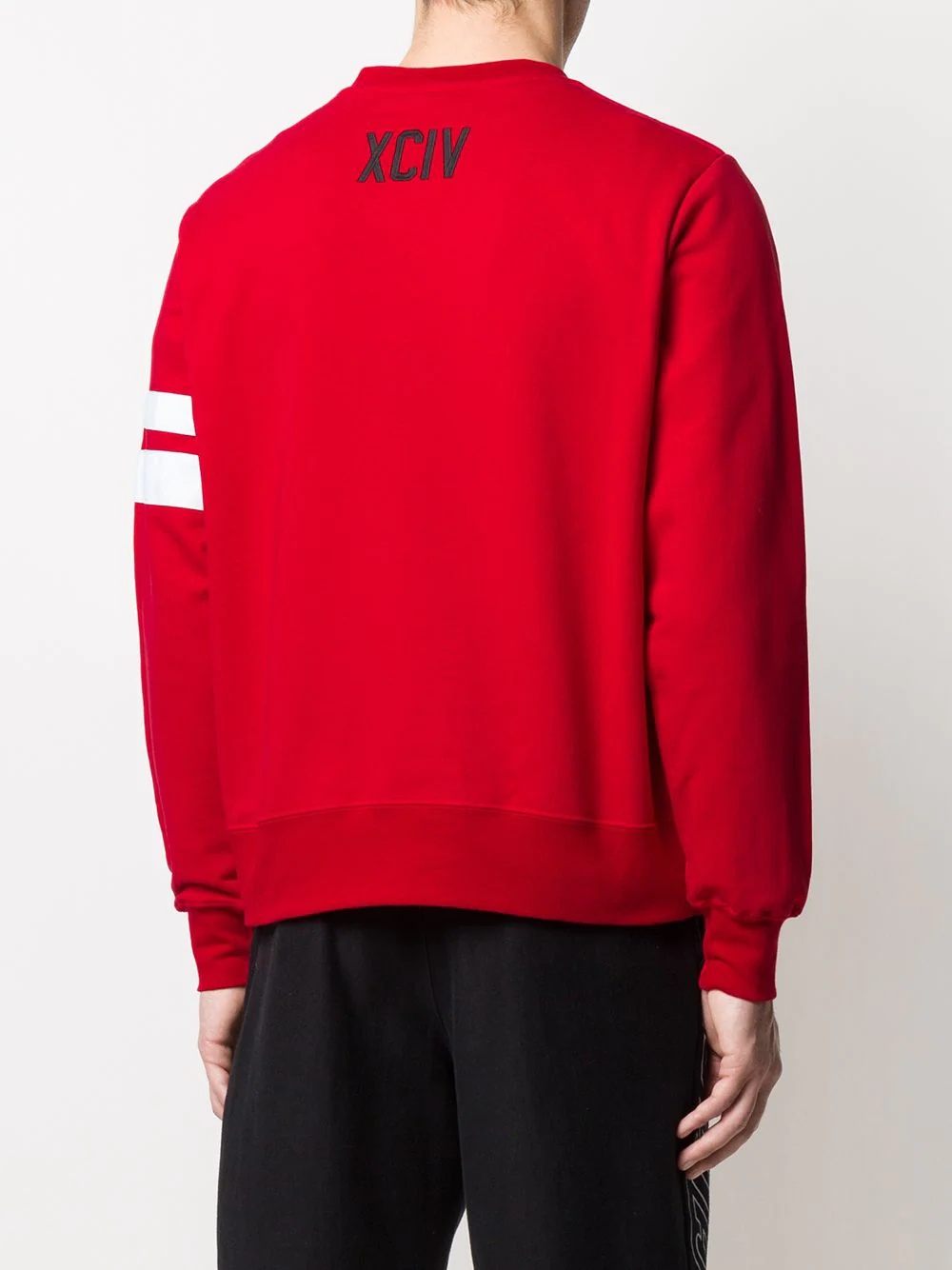 embroidered logo stripe sleeve sweatshirt - 4