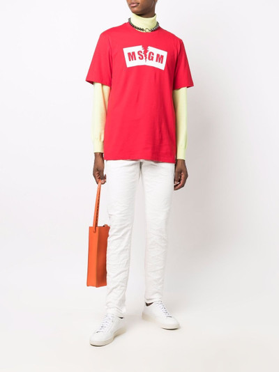 MSGM logo print cotton T-shirt outlook