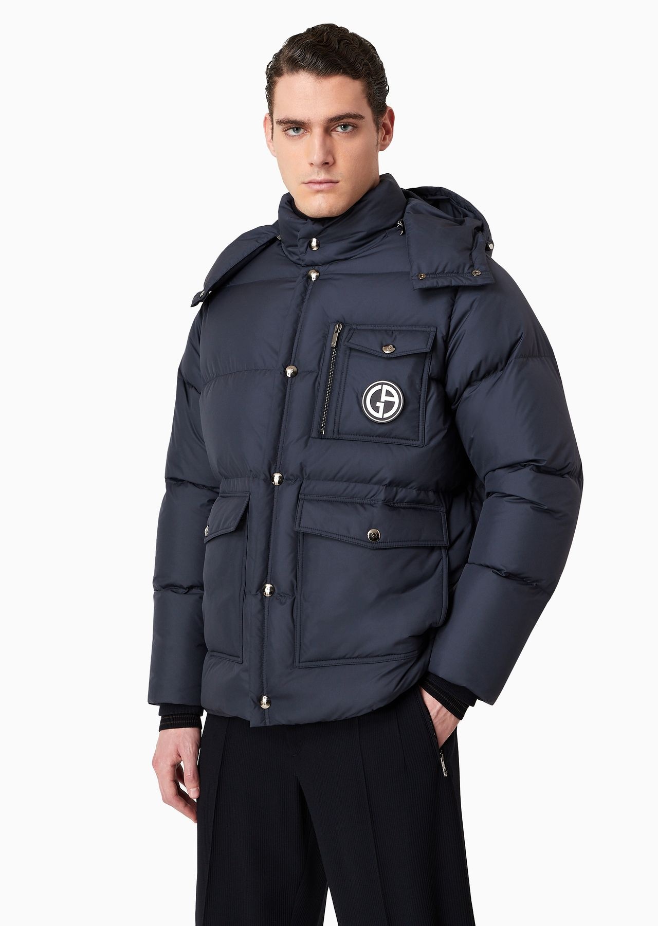 Hooded bomber jacket with goose-down padding ASV - 2