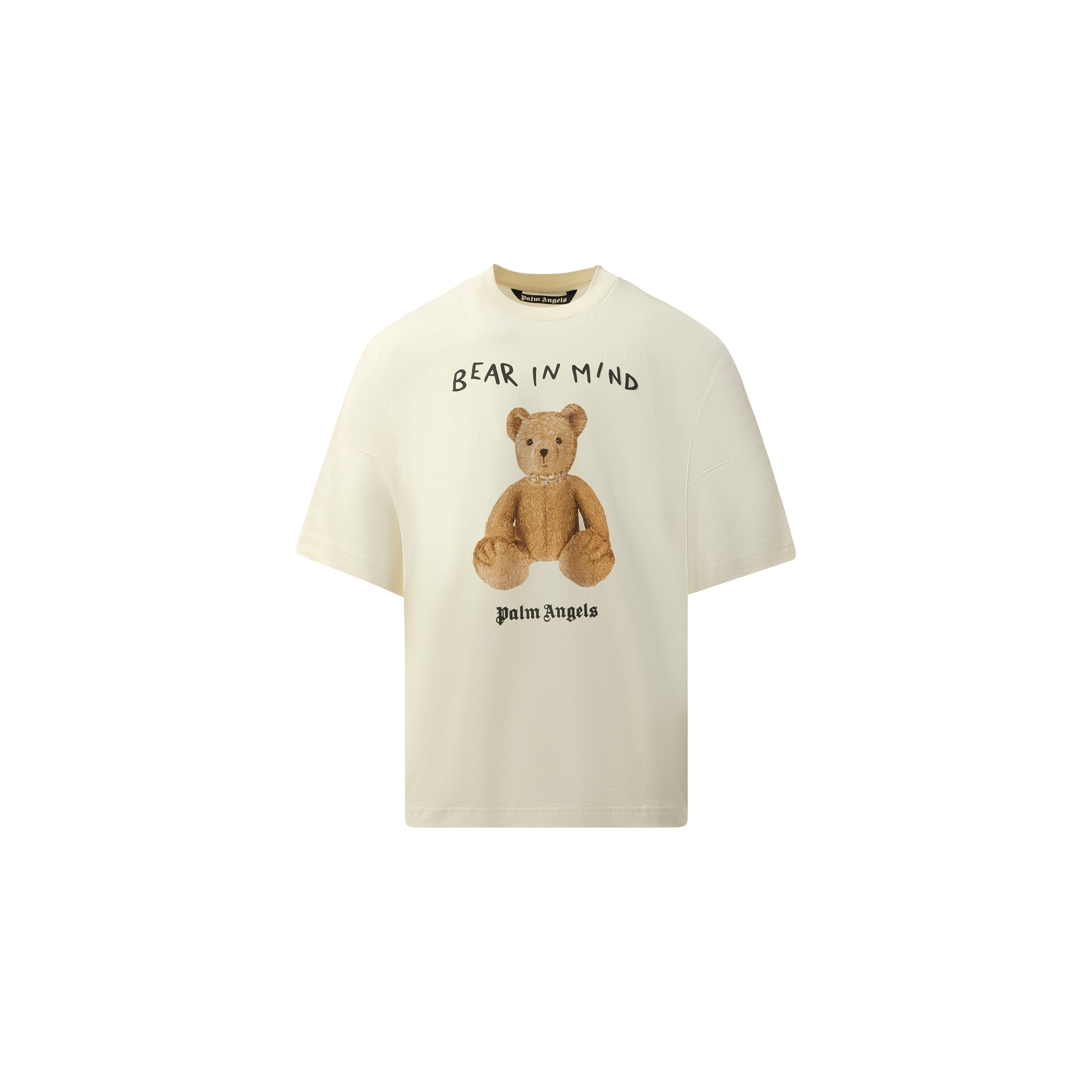 Bear in Mind Oversize T-Shirt in Off White/Brown - 2