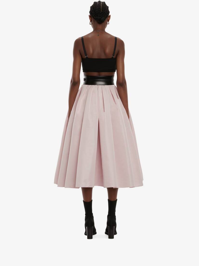Pleated Midi Skirt in Pink - 4