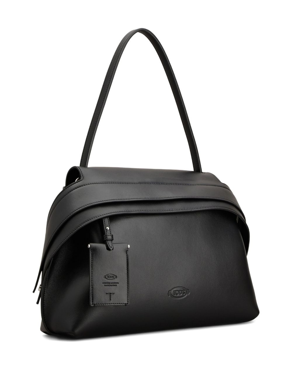 flap-detail leather shoulder bag - 5