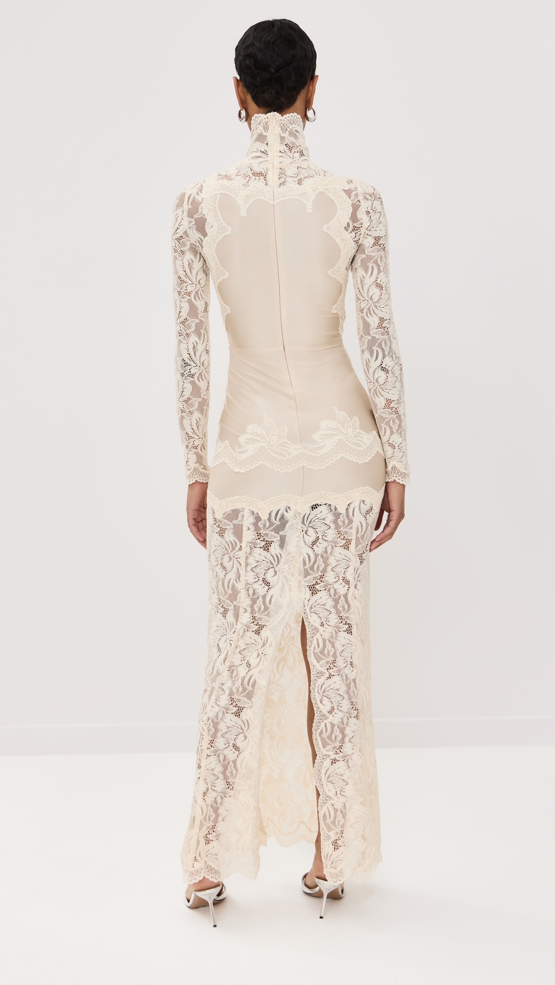 Long Dress in Lace and Jersey - 2
