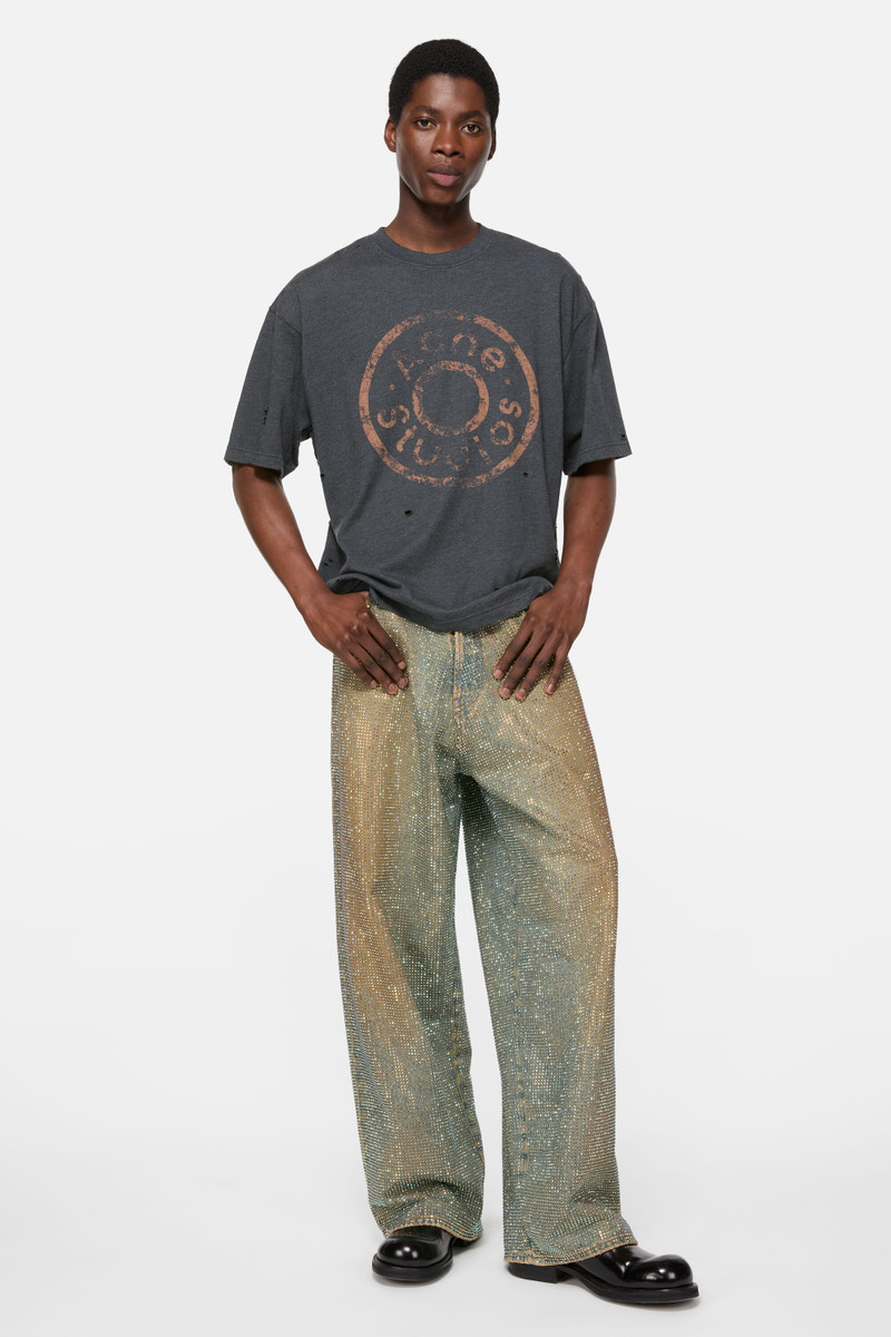 Acne Studios Logo t-shirt - Relaxed fit - Black melange outlook