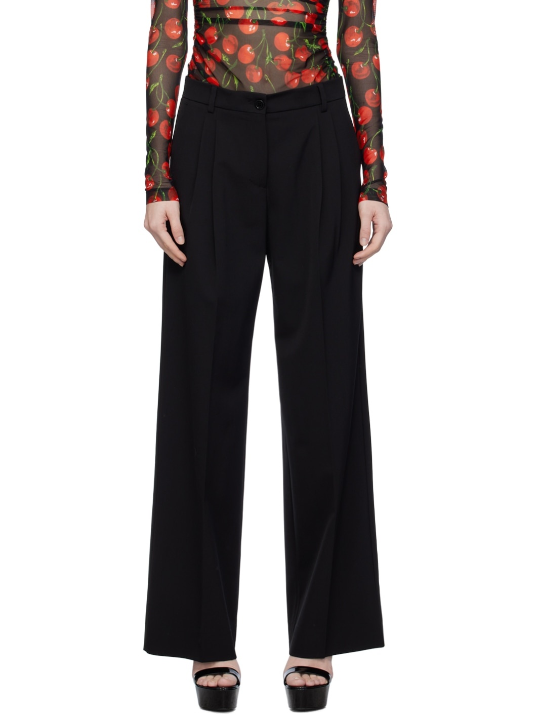 Black Pleated Trousers - 1