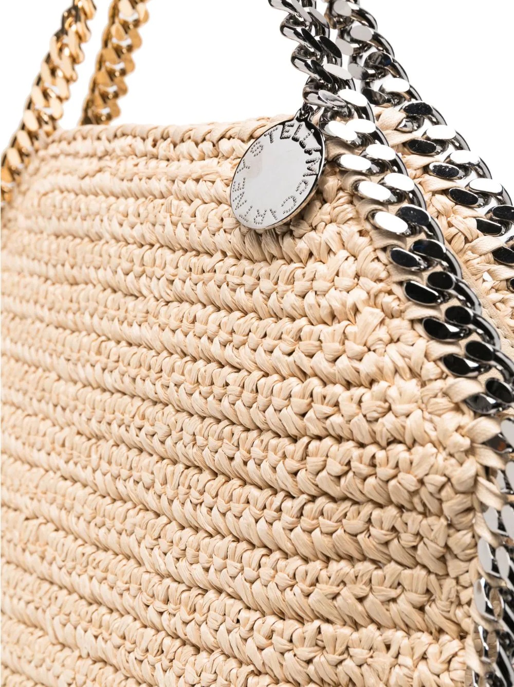 Falabella raffia foldover tote bag - 5