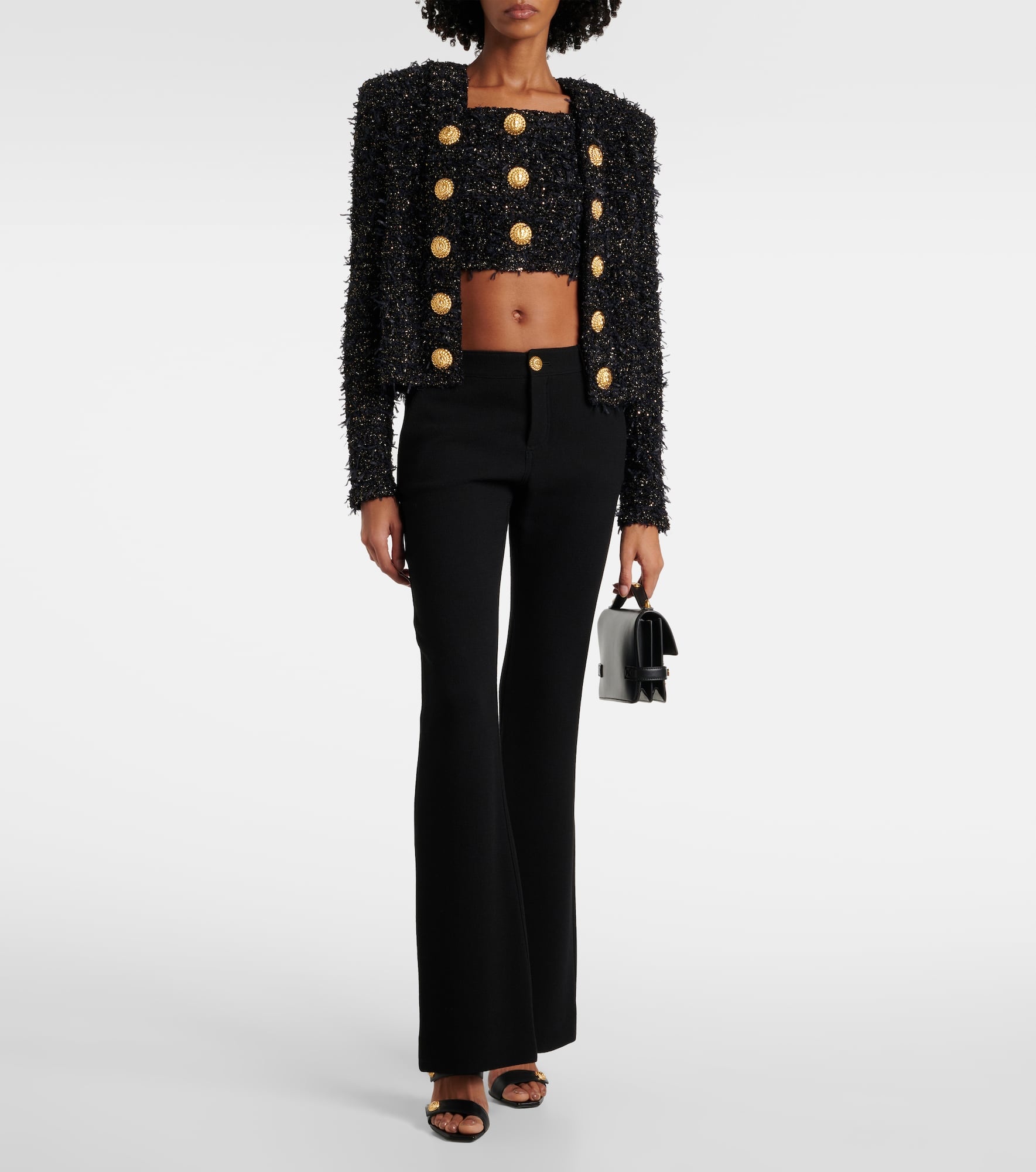 Lamé tweed crop top - 2