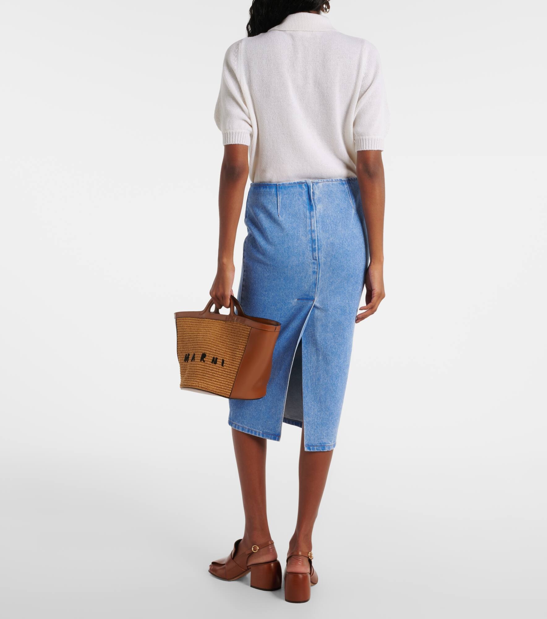 Denim midi skirt - 3