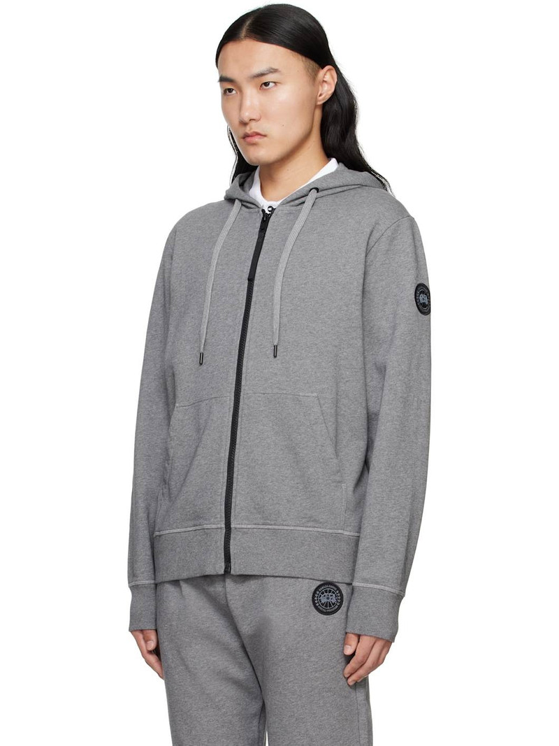 Canada Goose Gray 'Black Label' Huron Full Zip Hoodie outlook