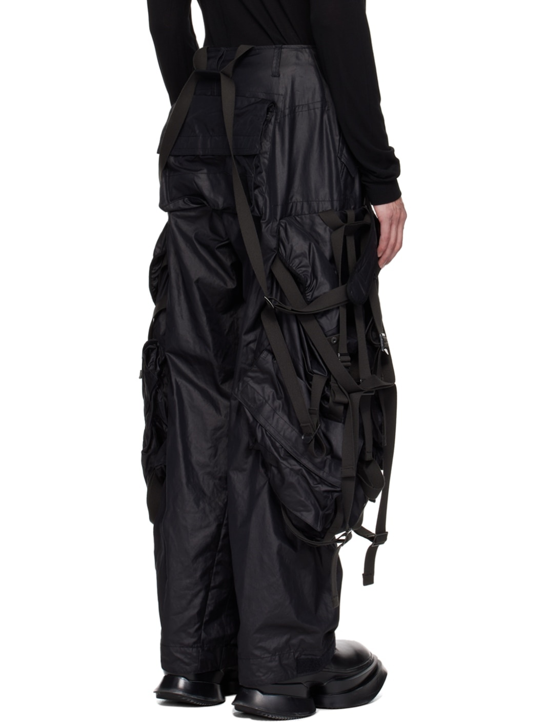Black Backpack Cargo Pants - 3